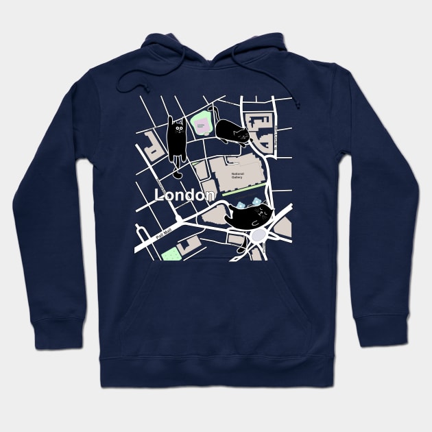 Copy of Map of London with Cats Hoodie by PocketRoom